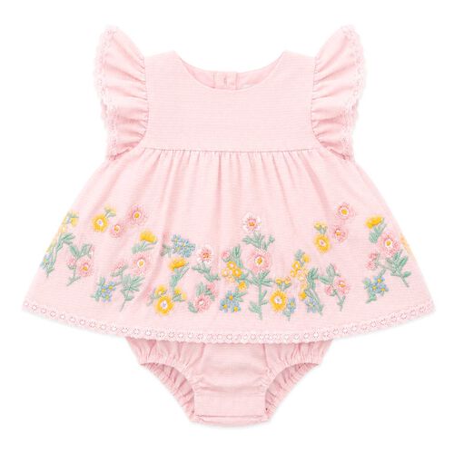 B&eacute;b&eacute; Pia Embroidered Overlay Bodysuit